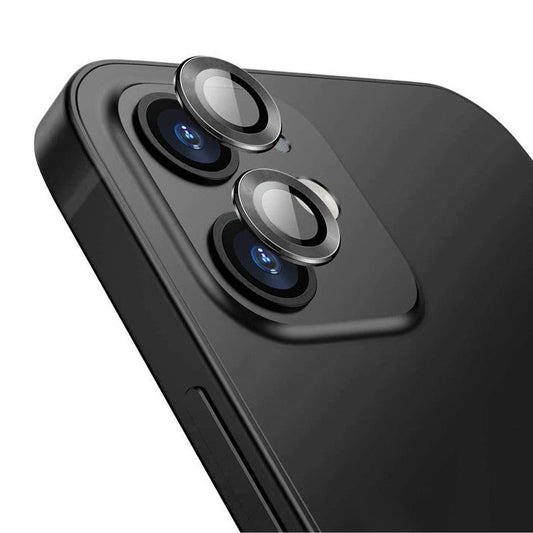 ENKAY HAT PRINCE Ultra Clear Back Camera Lens Protector Aluminium Alloy Frame Tempered Glass Film (2PCS / 1 Set) for iPhone 12 / 12 mini - Black