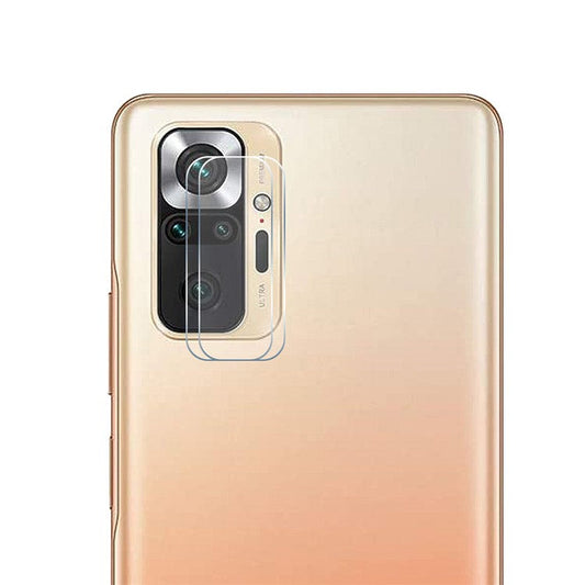 2Pcs ENKAY HAT PRINCE Wear-resistant Ultra Clear Camera Lens Film for Xiaomi Redmi Note 10 Pro/10 Pro Max 0.2mm 9H 2.15D Arc Edge Tempered Glass Protector