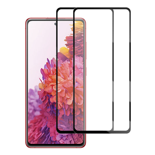 AMORUS 2Pcs/Set Full Size Covering HD Transparent Full Glue Silk Printing Quality Tempered Glass Screen Protector for Samsung Galaxy S20 FE/S20 FE 5G/S20 Lite/S20 FE 2022