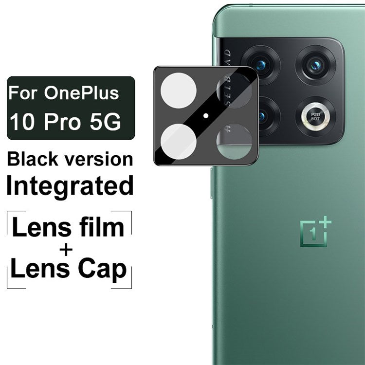IMAK For OnePlus 10 Pro Wear-resistant HD Clear Tempered Glass Lens Film + Acrylic Lens Cap (Black Version)