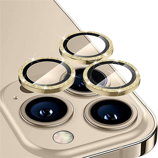 ENKAY HAT PRINCE For iPhone 13 Pro 6.1 inch / 13 Pro Max 6.7 inch 1 Set Camera Lens Film Glitter Decor Lens Protector - Gold