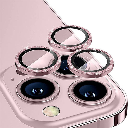ENKAY HAT PRINCE For iPhone 13 Pro 6.1 inch / 13 Pro Max 6.7 inch 1 Set Camera Lens Film Glitter Decor Lens Protector - Pink