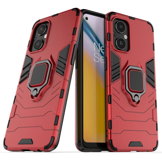 Ring Kickstand Fall Protection PC + TPU Phone Case Protective Cover for OnePlus Nord N20 5G / Reno8 Lite 5G - Red