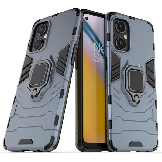 Ring Kickstand Fall Protection PC + TPU Phone Case Protective Cover for OnePlus Nord N20 5G / Reno8 Lite 5G - Blue