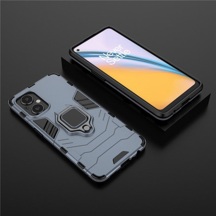 Ring Kickstand Fall Protection PC + TPU Phone Case Protective Cover for OnePlus Nord N20 5G / Reno8 Lite 5G - Blue
