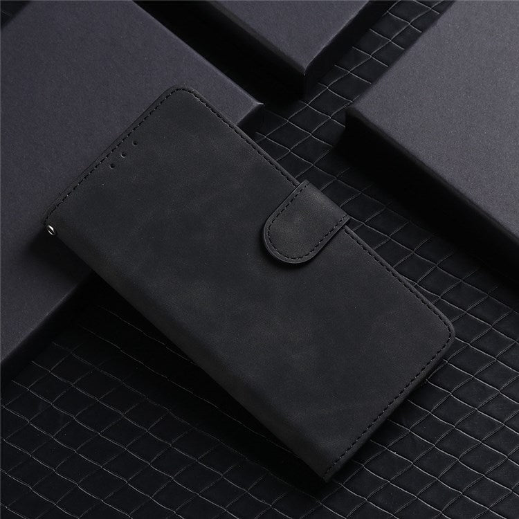 For OnePlus Nord 2T 5G Anti-Fall Flip Case Wallet Skin-Touch Feeling PU Leather Magnetic Cellphone Case Stand - Black