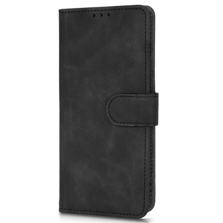 For OnePlus Nord 2T 5G Anti-Fall Flip Case Wallet Skin-Touch Feeling PU Leather Magnetic Cellphone Case Stand - Black