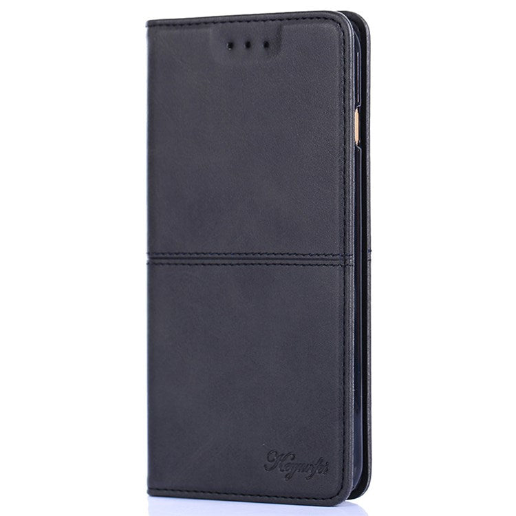 For OnePlus Nord 2T 5G Textured PU Leather Case Auto Closure Magnetic Phone Shell with Card Holder Stand - Black