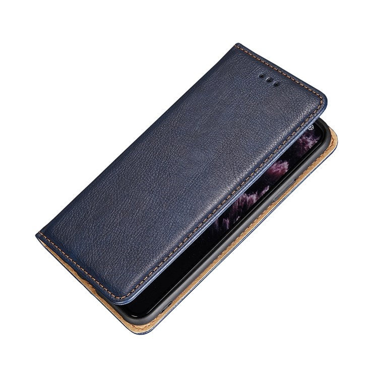 For OnePlus Nord 2T 5G PU Leather Foldable Stand Phone Cover Magnetic Auto-absorbed Wallet Folio Flip Case - Blue