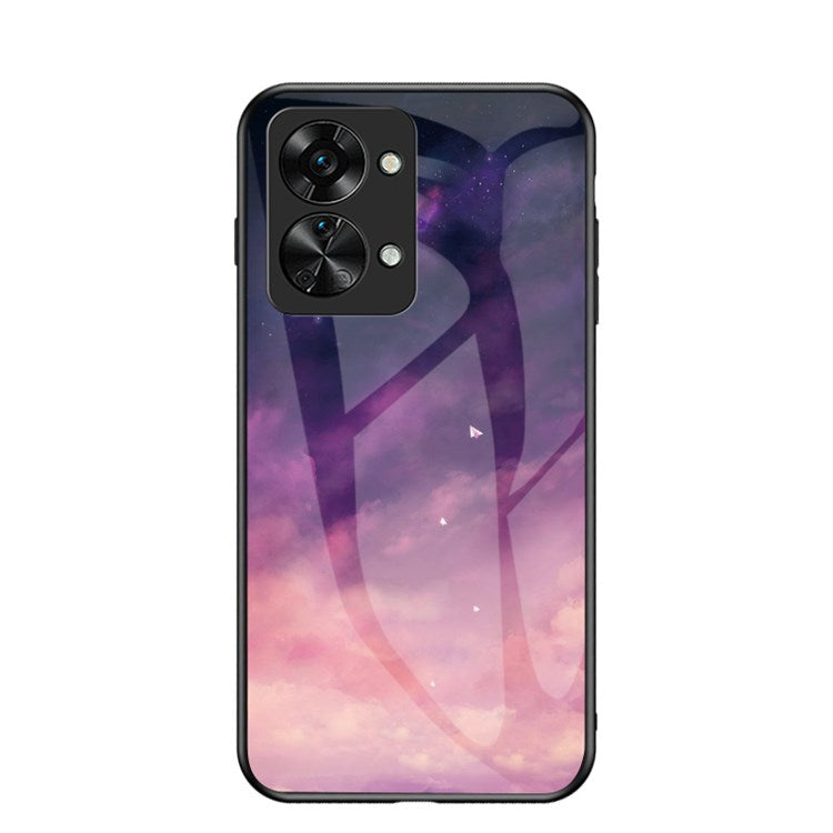 For OnePlus Nord 2T 5G Anti-Drop Starry Sky Pattern Tempered Glass Back+Hard PC+TPU Wear-Resistant Cover - Dream Starry Sky