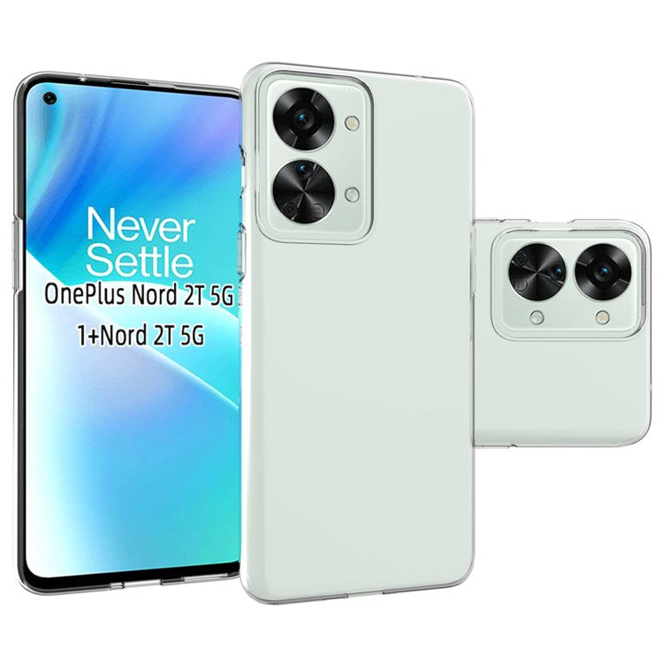 10Pcs/Pack For OnePlus Nord 2T 5G Anti-dust Phone Case Precise Cutouts Clear TPU Inner Watermark-Free Phone Cover