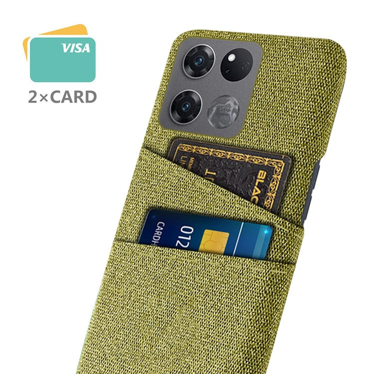 For OnePlus Ace Racing 5G Cloth Texture Anti-scratch Phone Case with Dual Card Slots Mobile Phone Well Protection Cover - Yellow
