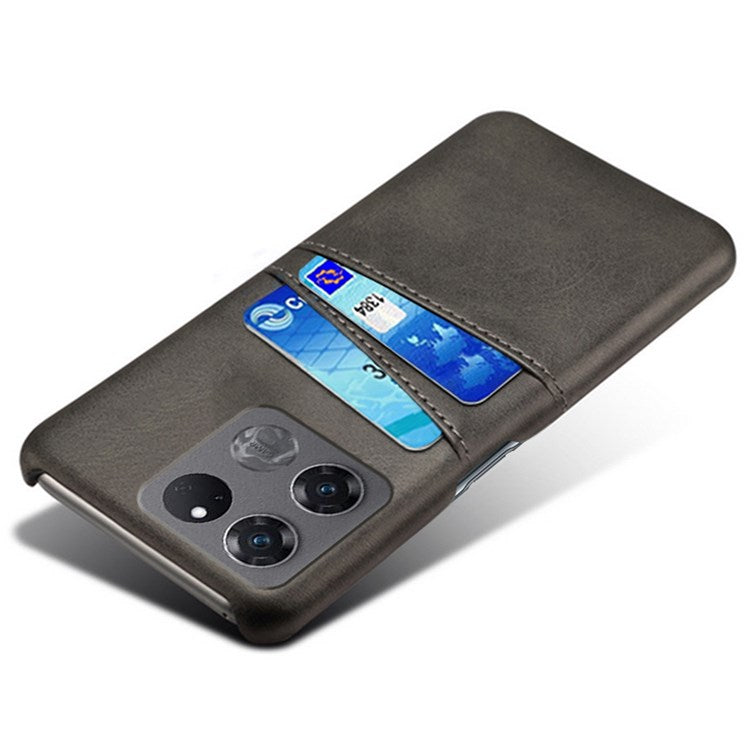 Anti-scratch Phone Case Card Holder for OnePlus Ace Racing 5G, PU Leather Coated Hard PC Ultra-thin Back Cover Shell - Black