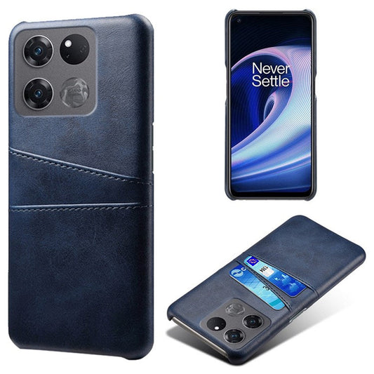 Anti-scratch Phone Case Card Holder for OnePlus Ace Racing 5G, PU Leather Coated Hard PC Ultra-thin Back Cover Shell - Blue