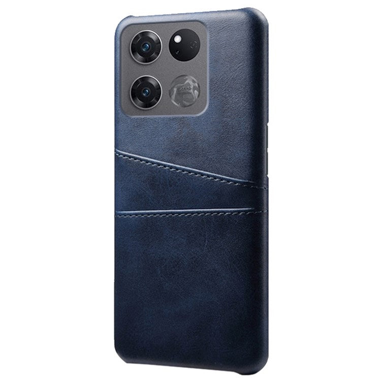 Anti-scratch Phone Case Card Holder for OnePlus Ace Racing 5G, PU Leather Coated Hard PC Ultra-thin Back Cover Shell - Blue