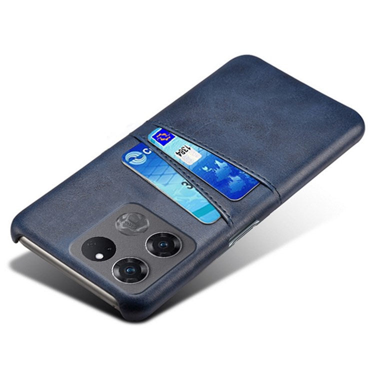 Anti-scratch Phone Case Card Holder for OnePlus Ace Racing 5G, PU Leather Coated Hard PC Ultra-thin Back Cover Shell - Blue