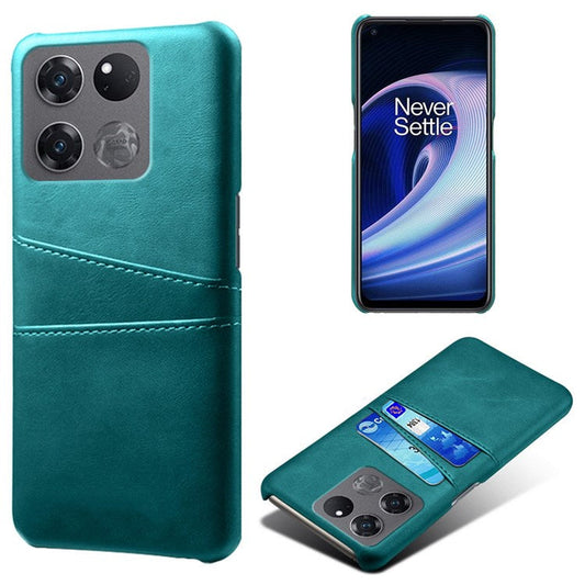 Anti-scratch Phone Case Card Holder for OnePlus Ace Racing 5G, PU Leather Coated Hard PC Ultra-thin Back Cover Shell - Green