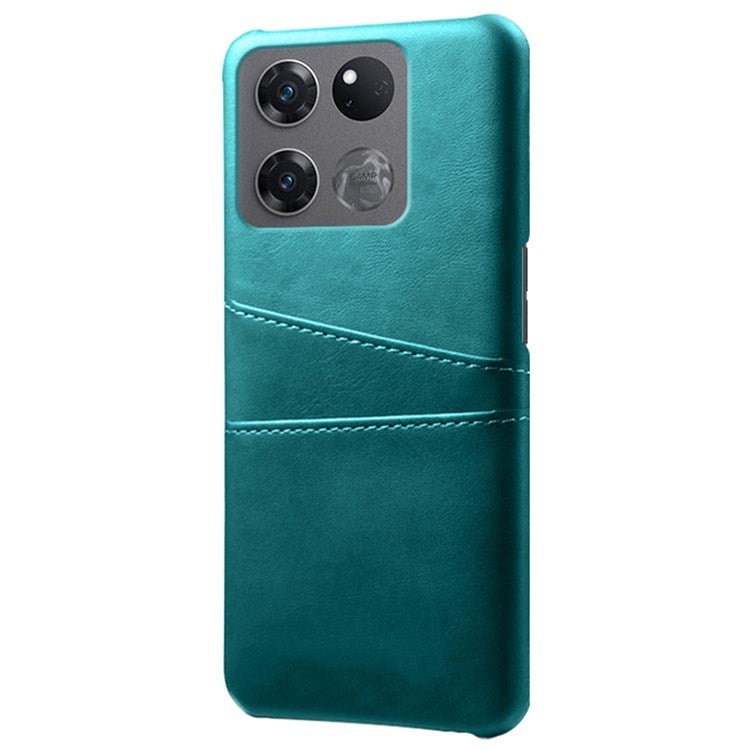 Anti-scratch Phone Case Card Holder for OnePlus Ace Racing 5G, PU Leather Coated Hard PC Ultra-thin Back Cover Shell - Green