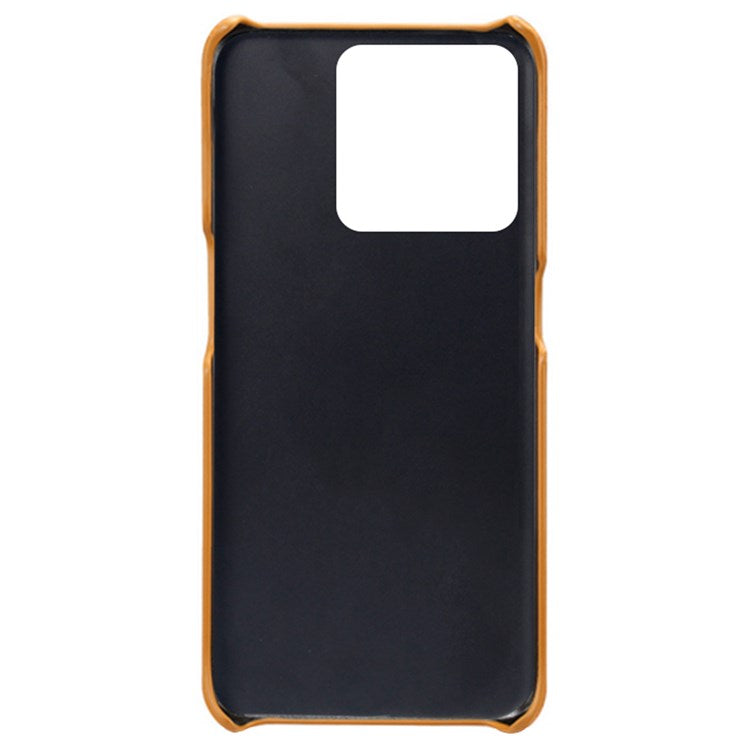 Anti-scratch Phone Case Card Holder for OnePlus Ace Racing 5G, PU Leather Coated Hard PC Ultra-thin Back Cover Shell - Orange