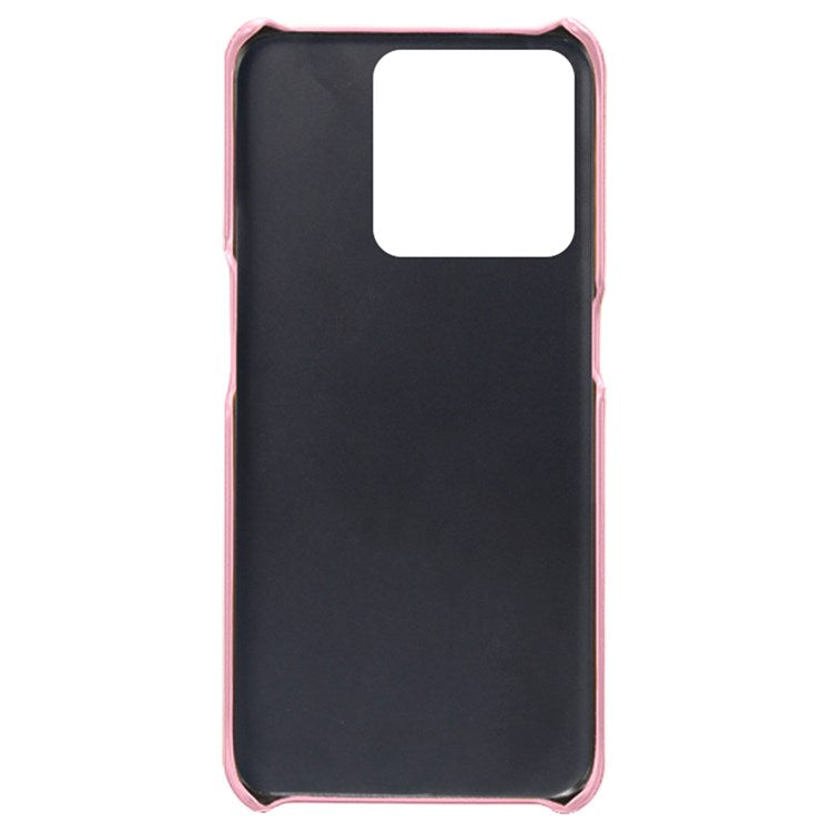 Anti-scratch Phone Case Card Holder for OnePlus Ace Racing 5G, PU Leather Coated Hard PC Ultra-thin Back Cover Shell - Rose Gold