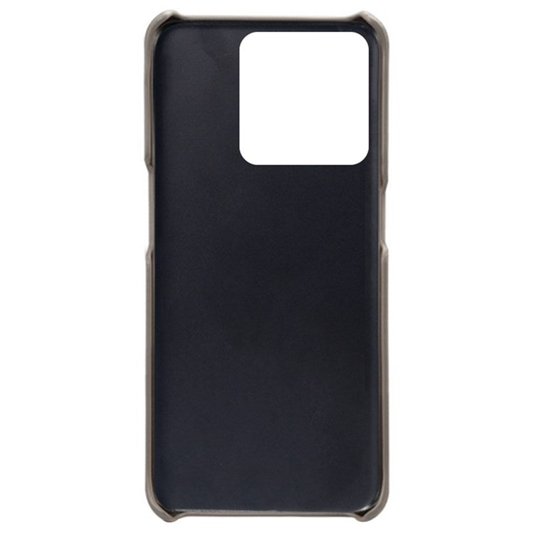 Anti-scratch Phone Case Card Holder for OnePlus Ace Racing 5G, PU Leather Coated Hard PC Ultra-thin Back Cover Shell - Grey