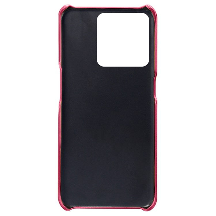 Anti-scratch Phone Case Card Holder for OnePlus Ace Racing 5G, PU Leather Coated Hard PC Ultra-thin Back Cover Shell - Rose