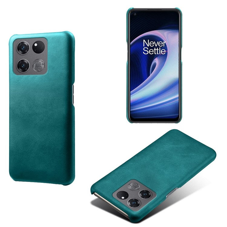 For OnePlus Ace Racing 5G Ultra-thin Phone Case Calf Textured PU Leather Coating Shockproof Hard PC Protective Cover - Green