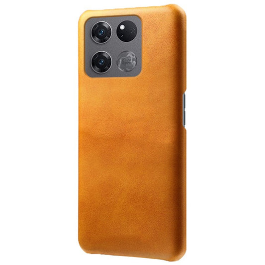 For OnePlus Ace Racing 5G Ultra-thin Phone Case Calf Textured PU Leather Coating Shockproof Hard PC Protective Cover - Orange