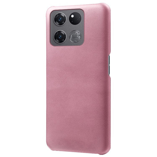 For OnePlus Ace Racing 5G Ultra-thin Phone Case Calf Textured PU Leather Coating Shockproof Hard PC Protective Cover - Rose Gold