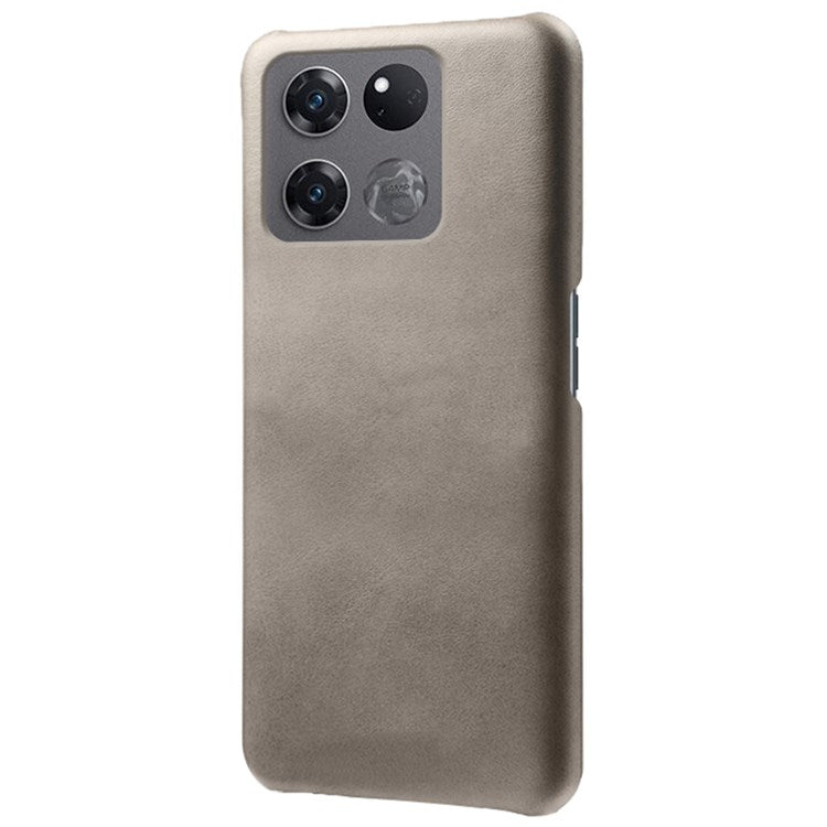 For OnePlus Ace Racing 5G Ultra-thin Phone Case Calf Textured PU Leather Coating Shockproof Hard PC Protective Cover - Grey