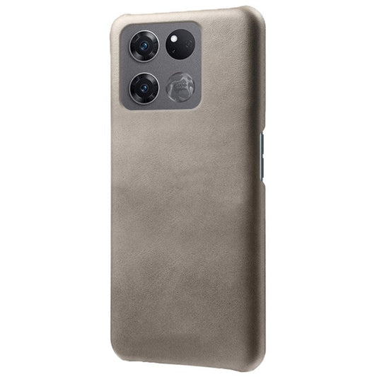 For OnePlus Ace Racing 5G Ultra-thin Phone Case Calf Textured PU Leather Coating Shockproof Hard PC Protective Cover - Grey