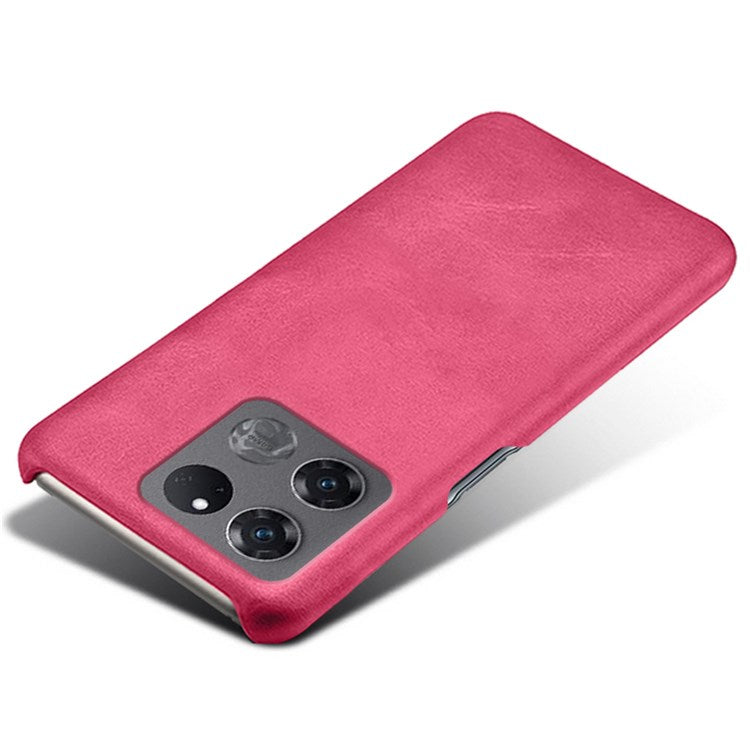 For OnePlus Ace Racing 5G Ultra-thin Phone Case Calf Textured PU Leather Coating Shockproof Hard PC Protective Cover - Rose