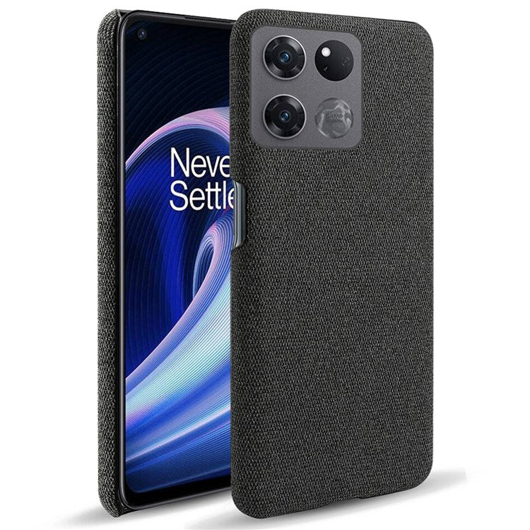 For OnePlus Ace Racing 5G Anti-fall Hard PC + Cloth Phone Cover Solid Color Wear-resistant Mobile Phone Case - Black