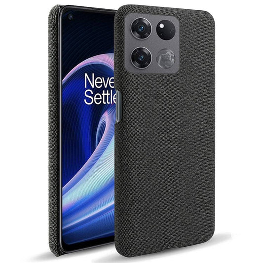 For OnePlus Ace Racing 5G Anti-fall Hard PC + Cloth Phone Cover Solid Color Wear-resistant Mobile Phone Case - Black