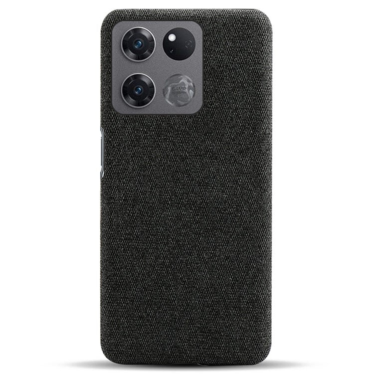 For OnePlus Ace Racing 5G Anti-fall Hard PC + Cloth Phone Cover Solid Color Wear-resistant Mobile Phone Case - Black