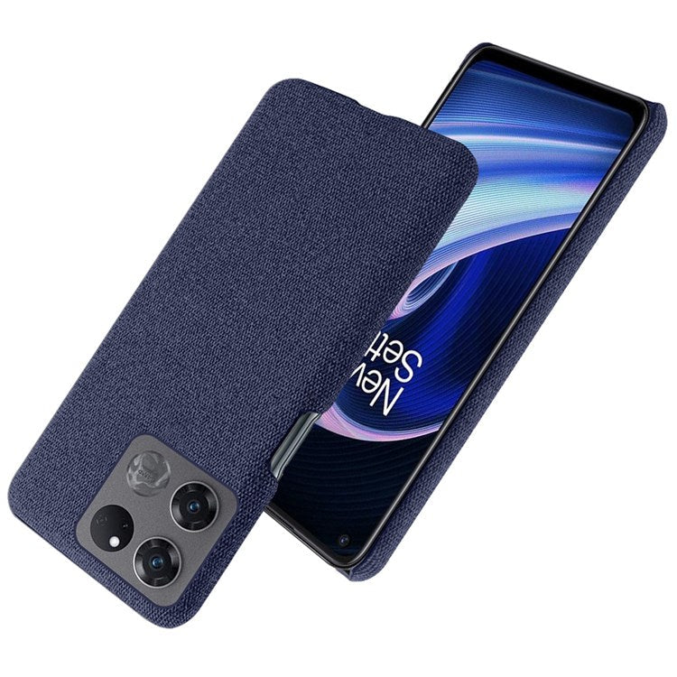For OnePlus Ace Racing 5G Anti-fall Hard PC + Cloth Phone Cover Solid Color Wear-resistant Mobile Phone Case - Blue