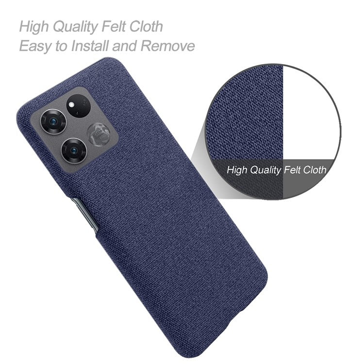 For OnePlus Ace Racing 5G Anti-fall Hard PC + Cloth Phone Cover Solid Color Wear-resistant Mobile Phone Case - Blue