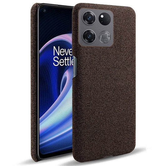 For OnePlus Ace Racing 5G Anti-fall Hard PC + Cloth Phone Cover Solid Color Wear-resistant Mobile Phone Case - Brown