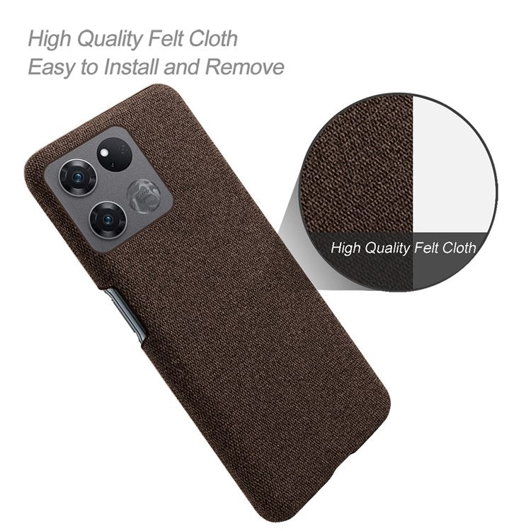 For OnePlus Ace Racing 5G Anti-fall Hard PC + Cloth Phone Cover Solid Color Wear-resistant Mobile Phone Case - Brown