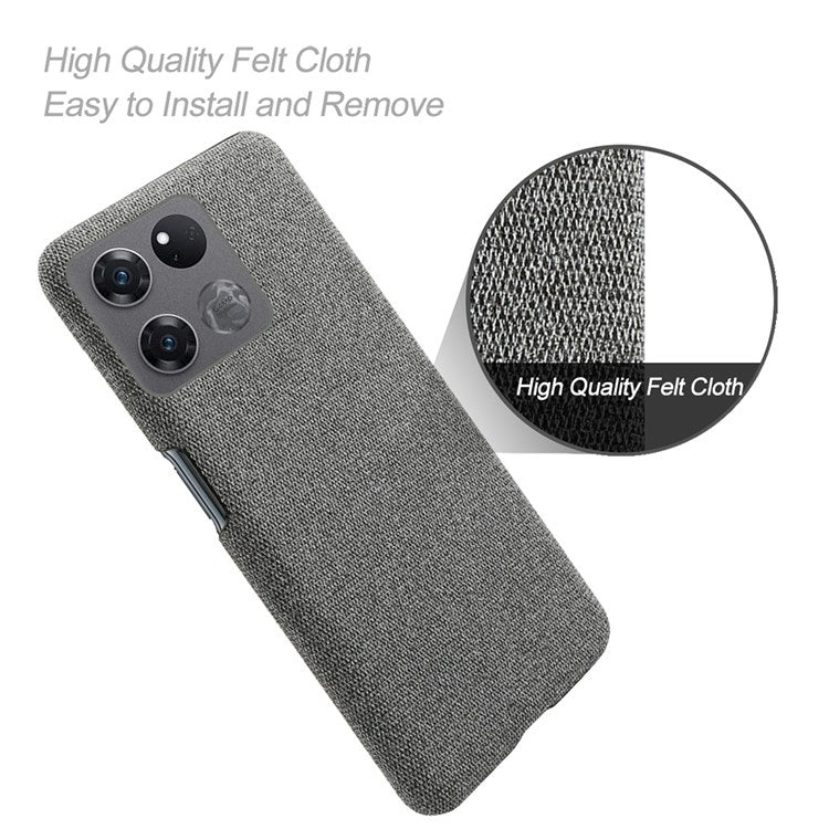 For OnePlus Ace Racing 5G Anti-fall Hard PC + Cloth Phone Cover Solid Color Wear-resistant Mobile Phone Case - Grey