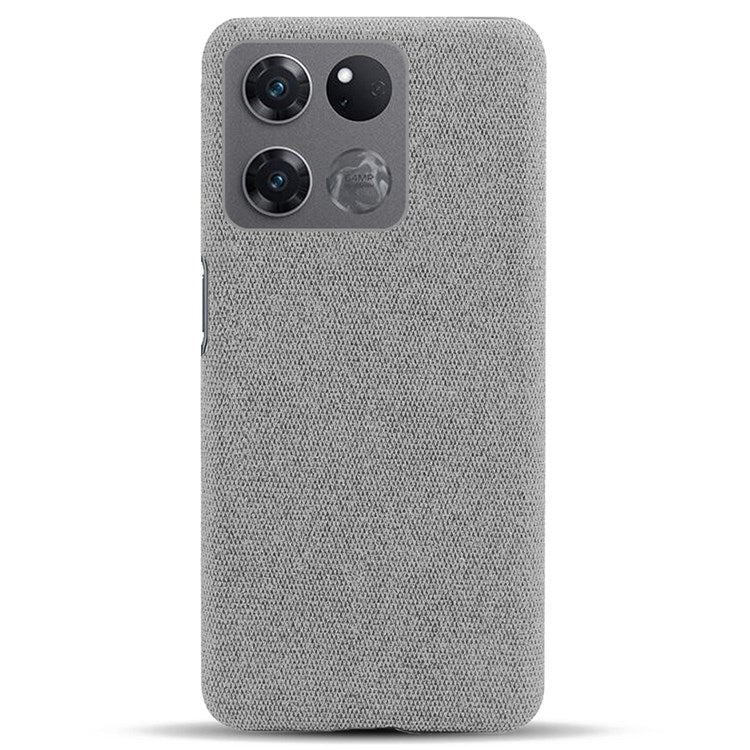 For OnePlus Ace Racing 5G Anti-fall Hard PC + Cloth Phone Cover Solid Color Wear-resistant Mobile Phone Case - Light Grey