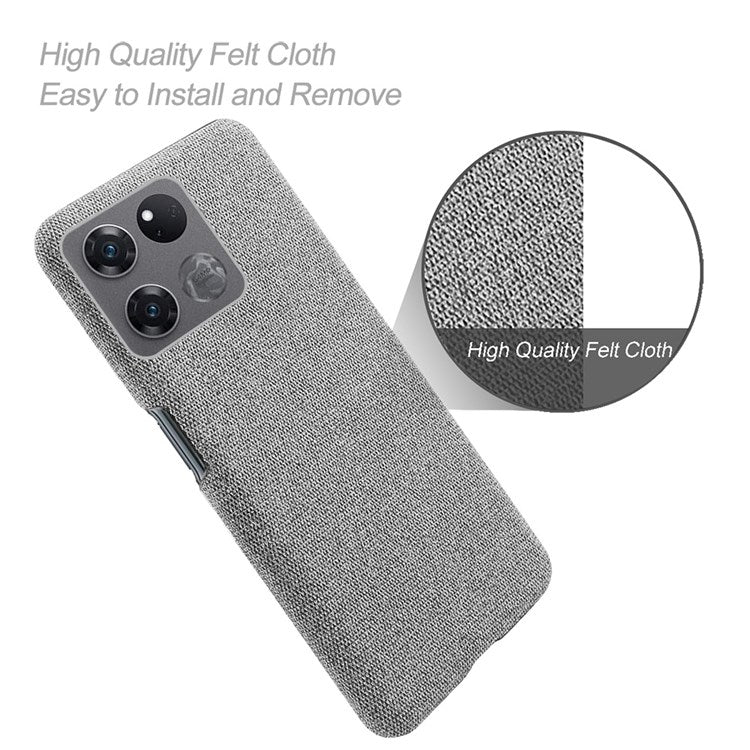 For OnePlus Ace Racing 5G Anti-fall Hard PC + Cloth Phone Cover Solid Color Wear-resistant Mobile Phone Case - Light Grey