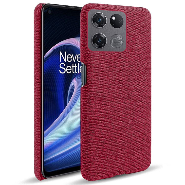 For OnePlus Ace Racing 5G Anti-fall Hard PC + Cloth Phone Cover Solid Color Wear-resistant Mobile Phone Case - Red