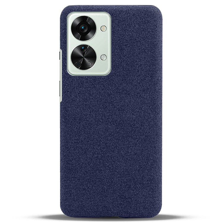 For OnePlus Nord 2T 5G Anti-Slip Phone Case Solid Color Cloth Fabric Cover Slim Full Protective Cell Phone Cover - Blue
