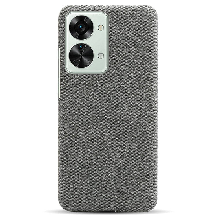 For OnePlus Nord 2T 5G Anti-Slip Phone Case Solid Color Cloth Fabric Cover Slim Full Protective Cell Phone Cover - Grey