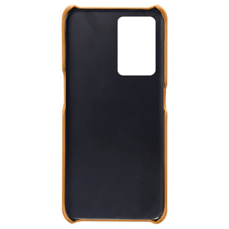 For OnePlus Nord 2T 5G Lightweight Phone Case Calf Textured PU Leather Coating Anti-scratch Hard PC Protective Cover - Orange