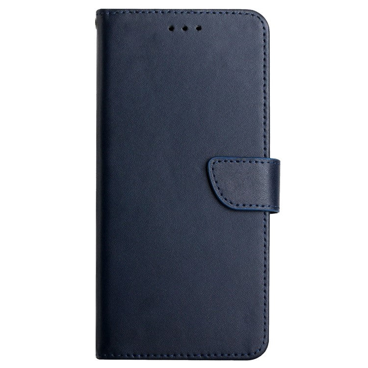HT02 For OnePlus 10T 5G / Ace Pro 5G Nappa Texture Phone Case Genuine Leather Wallet Stand Drop-proof Cover - Blue