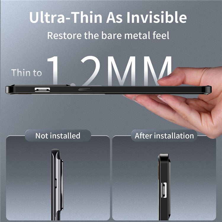 For OnePlus 11 5G Magnetic Phone Case Electroplating Metal Edge Matte Phone Cover with Lens Protection - Black