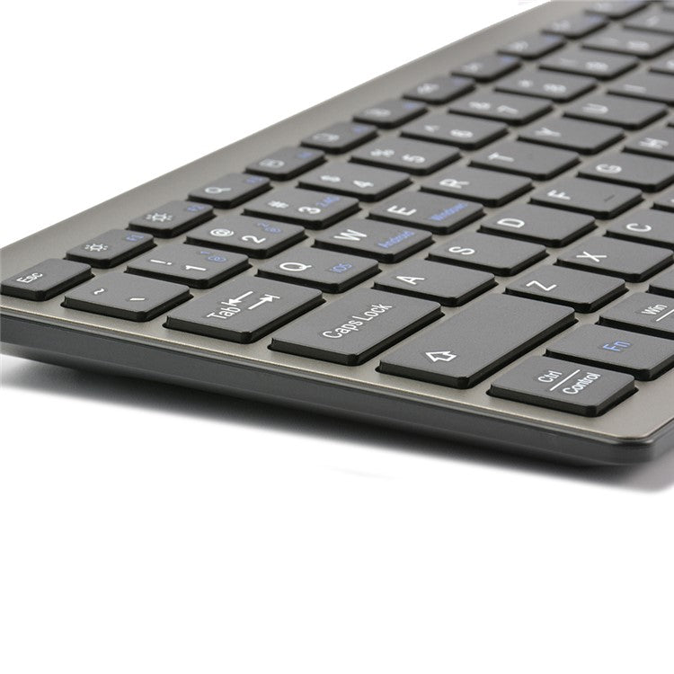 168 2.4G+Dual Bluetooth 95-Key Two Zones Battery Operated Wireless Keyboard for Apple Android Windows - Black
