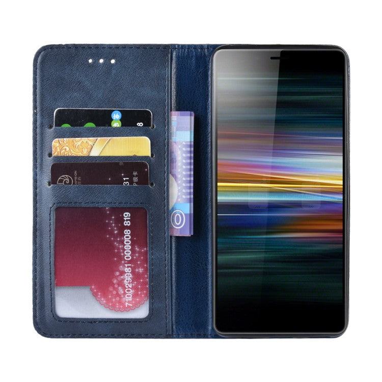Vintage Style PU Leather Wallet Phone Case for Sony Xperia L3 - Blue